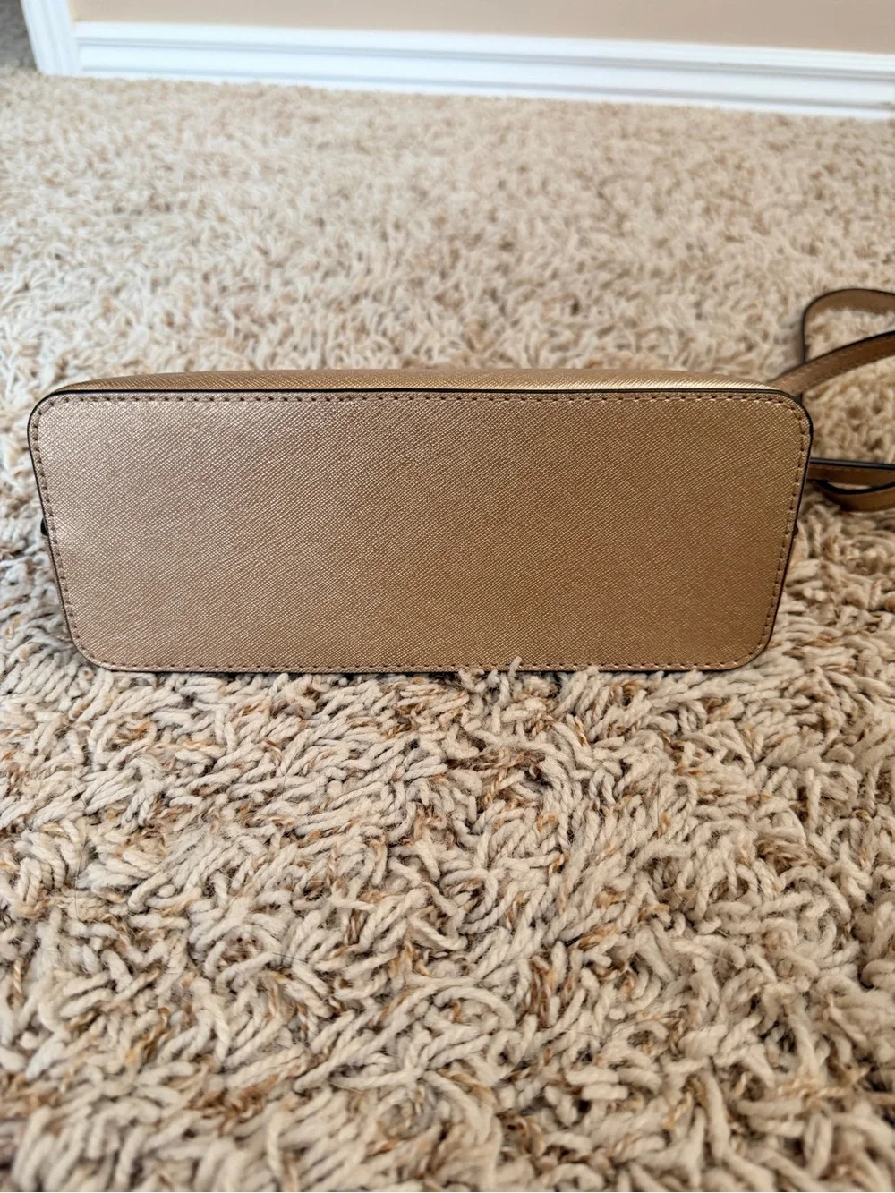 MK Gold Saffiano Crossbody Bag and Wallet Set